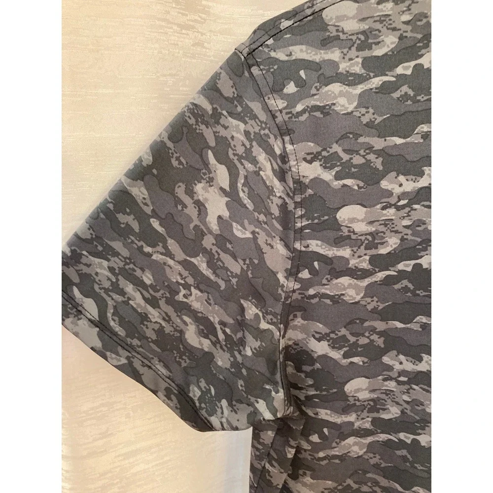Kenneth Cole Golf Polo Shirt Mens Medium Gray Camo Short Sleeve - Picture 9 of 12